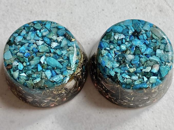 Turquoise Orgone Generator Energy Accumulator 7.83Hz/432Hz/528Hz/Advance Harmonics Many Beautiful Ingredients! smtbscOG(Turquoise)