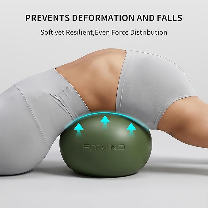 Pilates Ball 8 inch, Small Yoga Ball Extra Thick, Mini Pilates Ball with Pump, Non-Slip Surface Small Exercise Ball for Physical Therapy, Stretching, Strength & Core Training
