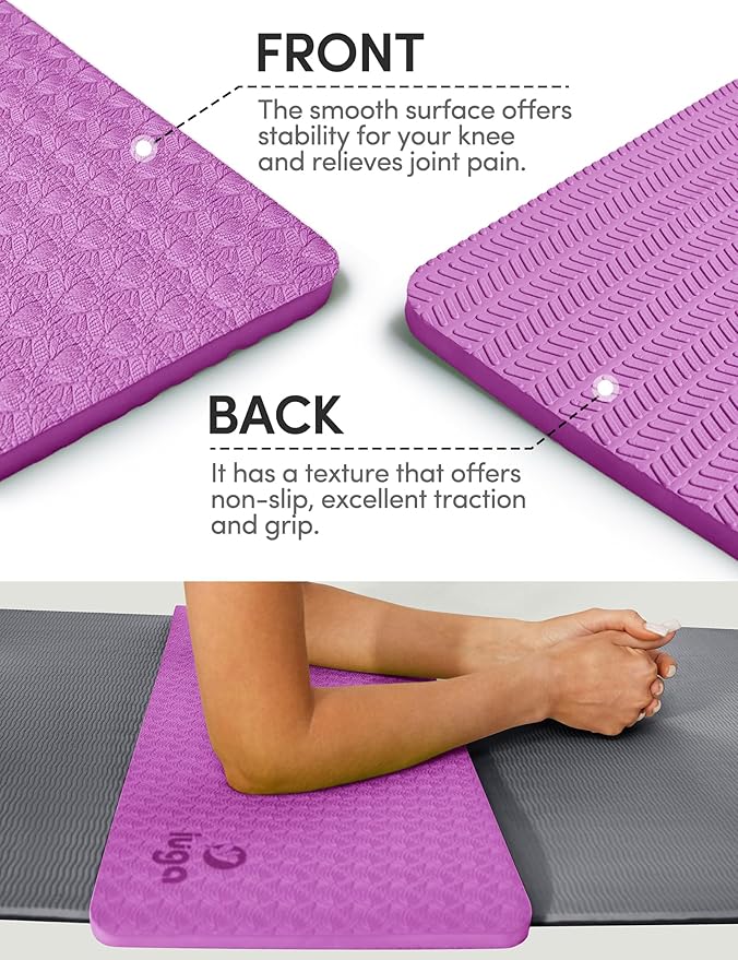 IUGA Yoga Knee Pads Cushion Non-Slip Knee Mat for Elbows Wrist Pain in Yoga Planks Floor Exercises Portable Extra-thick Cushioning