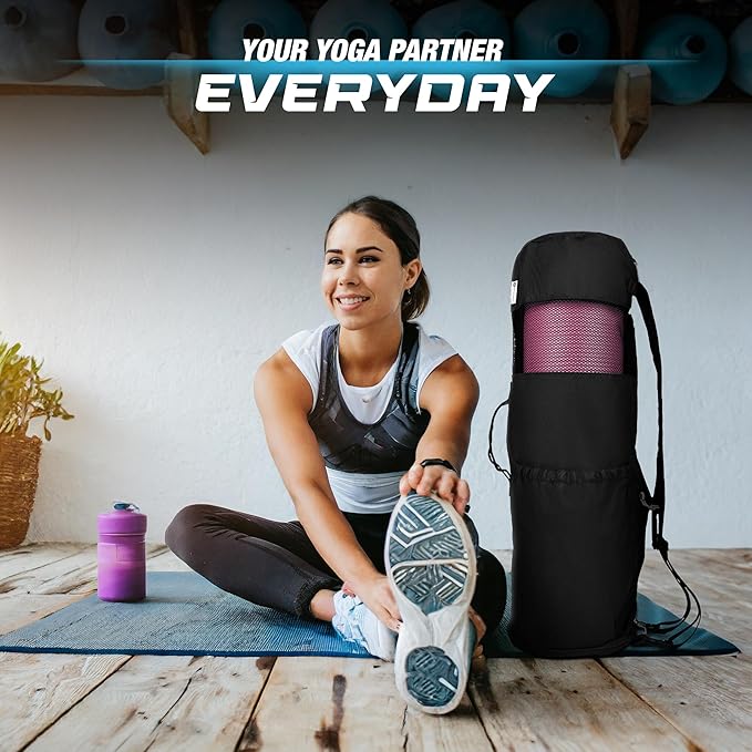 MAGNILAY Yoga Mat Bag - for Women and Men, Yoga Mat Carrier, Fits Mats Blocks and Accessories for Workouts, (32”L)