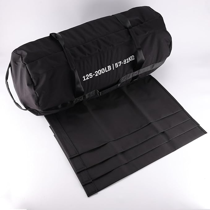 Garvee Sandbag for Fitness Weights Training,5-200 LBS Adjustable Weighted SandBag for Strength Powerlifting Running Home Gym Exercise,Black