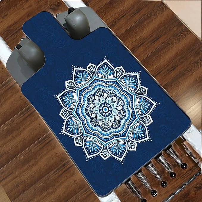 Non-Slip Pilates Reformer Mat Cover for Pilates Reformer Machine Equiment Extra Thick 1.5mm, 39 * 24inch,Mandala Flower Pantern