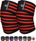 AQF Knee Wraps Weight Lifting Bandage - IPL and USPA Approved Gym Knee Support - Heavy Duty 78” Elasticated Support Straps Guard Powerlifting, Squatting (Pair)