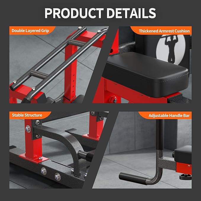 SogesPower Multi-Function Power Tower Pull Up Bar Station Pull Up Dip Station for Home Gym, 10-Level Adjustable Height Pull Up Bar Stand Dip Bar Strength Training Workout Equipment