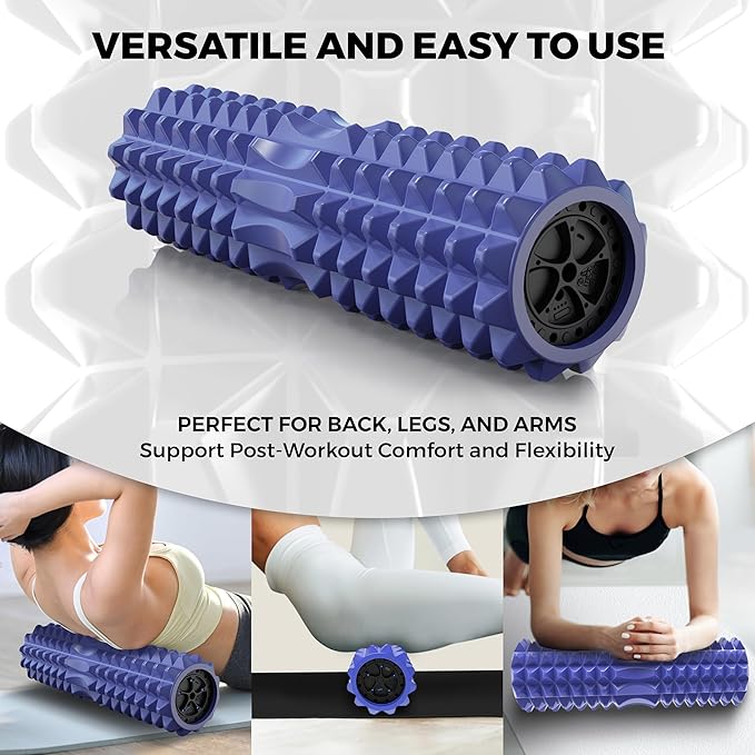 Nordic Lifting Vibrating Foam Roller w/ 5-Speed Vibration – High-Density EVA Foam for Deep Tissue Massage, Relaxation & Mobility Support