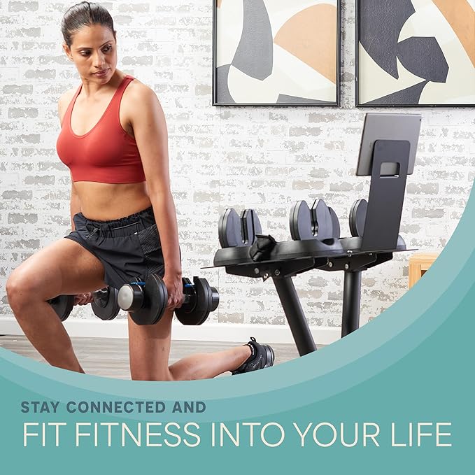 Lifepro Adjustable Dumbbell Stand with Wheels & Phone/Tablet Holder – Compatible with PowerFlow Plus, PowerUp Plus & Other Brands – Smart, Space-Saving Dumbbell Rack for Home Gym