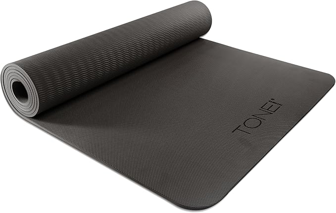 TONE Fitness Yoga Mat 1/4" Thick Non Slip Exercise & Pilates Mat for Home Workouts with Carrying Strap | Multiple Options