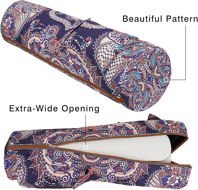Yoga Mat Bag Full-Zipper Yoga Mat Carrier with Extra Wide Adjustable Strap 2 Multi-Functional Storage Cargo Pocket Stylish & Functional Yoga Bag Pilates Bag for Women & Men