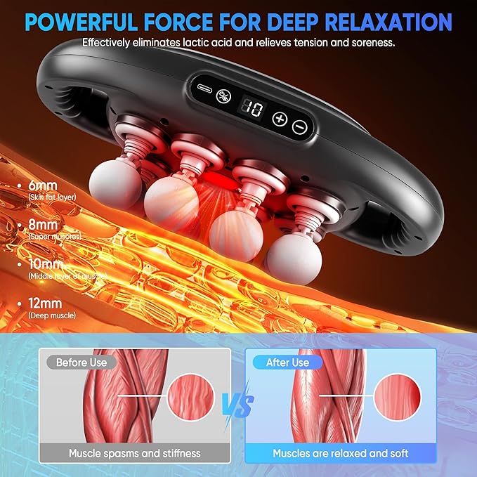 16-Head Massage Gun Set, Deep Tissue Massager with 9 Modes & Levels, Muscle Massager Pain Relief, Percussion Massage Gun for Back/Shoulders/Legs/Waists (Black, 16-Head)