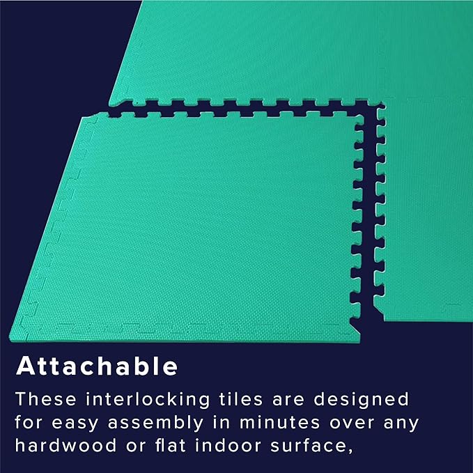 We Sell Mats 3/8" Thick Multipurpose EVA Foam Exercise Floor Mat, Interlocking Tiles, Anti-Fatigue for Home or Gym