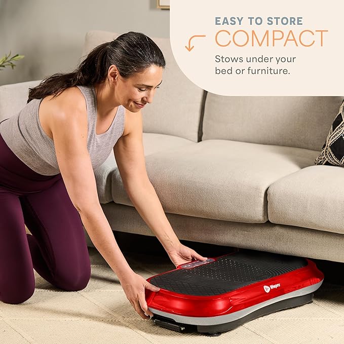Lifepro Waver Vibration Plate Exercise Machine for Lymphatic Drainage, Muscle Activation, Full-Body Workout Vibrating Platform with Loop Bands, Fitness Equipment for Strength Toning & Fat Loss