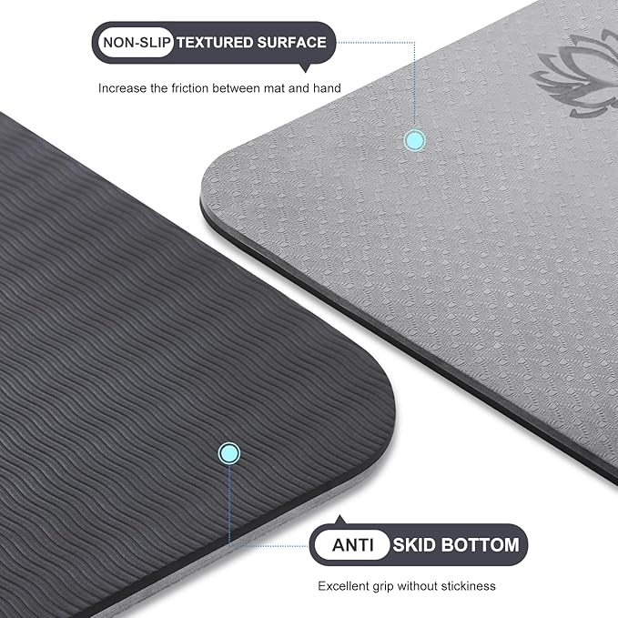 UMINEUX Yoga Mat Extra Thick 1/3'' & 2/5" Non Slip Yoga Mats for Women Eco Friendly TPE Fitness Exercise Mat with Carrying Sling & Storage Bag