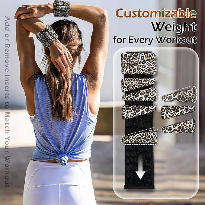 Wrist Ankle Weights for Women & Men, 2lbs/4lbs Adjustable Weighted Bangles to Boost Calorie Burn & Strength, Arm & Leg Weights for Pilates, Yoga, Walking, Barre, Gym & Home Workout