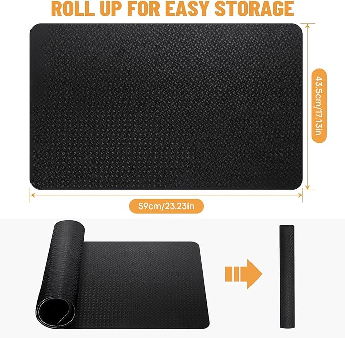 Under Desk Elliptical Mat - Non-Slip Exercise Equipment for Peloton Bike, Small Exercise Mat for Desk Workout Equipment