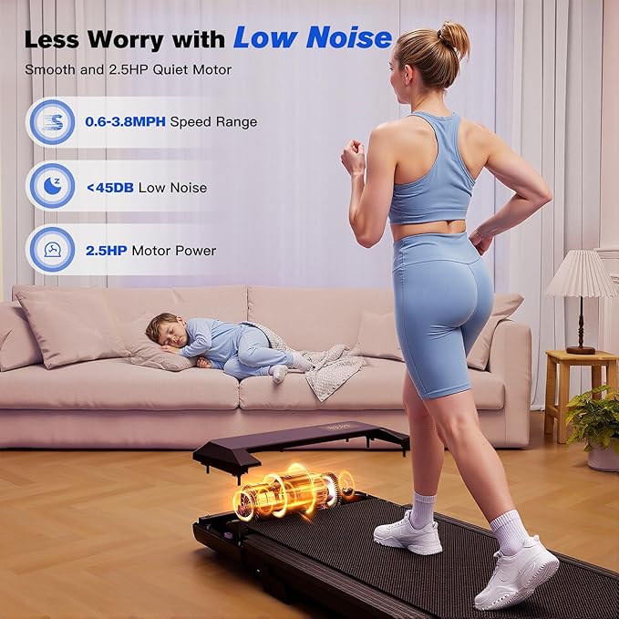 SupeRun Walking Pad with Incline, Under Desk Treadmill, 3 in 1 Portable Treadmills for Home with Remote Control LED Display, 2.5 HP Quiet Mini Treadmill for Office Home Use, 300 Lbs Capacity