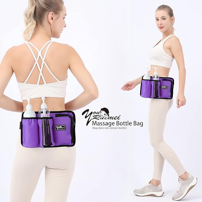 Massage Bottle Bag Massage Oil Bag Massage Therapist Holster Massage Lotion Holster Massage Oil Holster (YR3kd-Purple