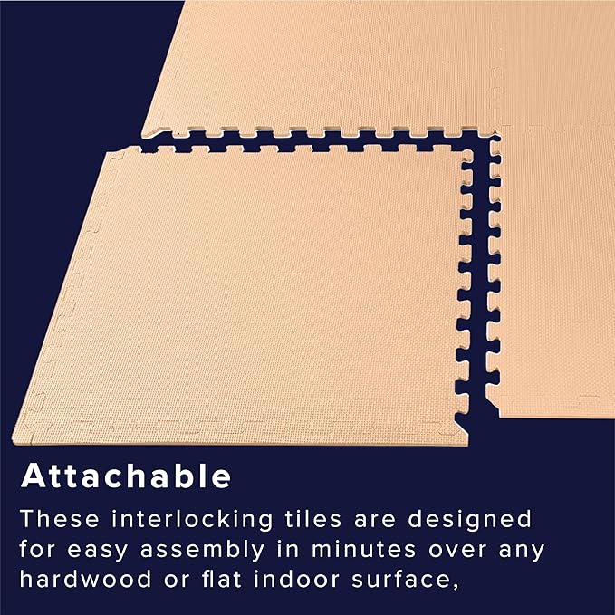 We Sell Mats 3/8" Thick Multipurpose EVA Foam Exercise Floor Mat, Interlocking Tiles, Anti-Fatigue for Home or Gym