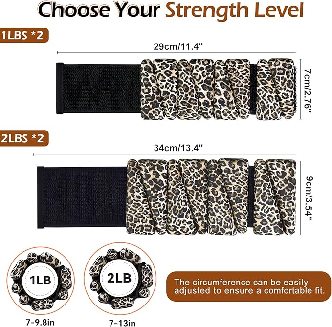 Wrist Ankle Weights for Women & Men, 2lbs/4lbs Adjustable Weighted Bangles to Boost Calorie Burn & Strength, Arm & Leg Weights for Pilates, Yoga, Walking, Barre, Gym & Home Workout