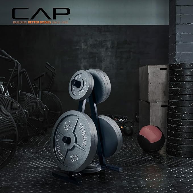CAP A-Frame Olympic Plate Rack – Heavy-Duty 2-Inch Weight Plate Tree and Storage - 5 and 7 post options