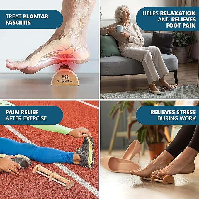 TheraFlow Small Dual Foot Massager for Neuropathy - for Plantar Fasciitis Relief - Foot Roller for Foot Pain Relief | Feet Massager for Pain Relief and Circulation - Ideal Gifts for Mom