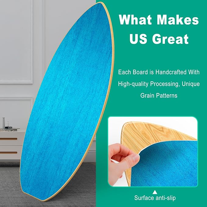 Balance Boards for Adults,Balance Trainer - Wooden Balance Board,Surface anti-slip treatment Including Roller,Half Ball And Balance Ball