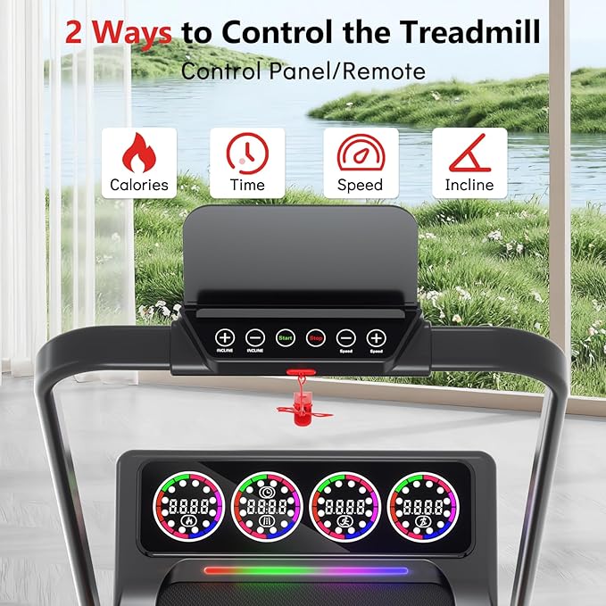 Walking Pad with Handle Bar and Incline, 3 in 1 Under Desk Treadmill with Hiking Mode, 2.5HP Low Noise Walking Treadmill Pad with Remote Control,Portable Treadmills for Home Office, Led Display