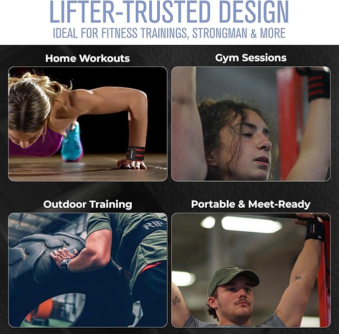 Rip Toned Wrist Wraps for Weightlifting – USPA & USAPL Approved 18" Wrist Straps for Powerlifting – Adjustable, Durable Gym Wraps with Thumb Loop – Quality Support for Men & Women