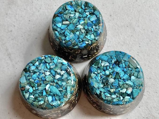 Turquoise Orgone Generator Energy Accumulator 7.83Hz/432Hz/528Hz/Advance Harmonics Many Beautiful Ingredients! smtbscOG(Turquoise)
