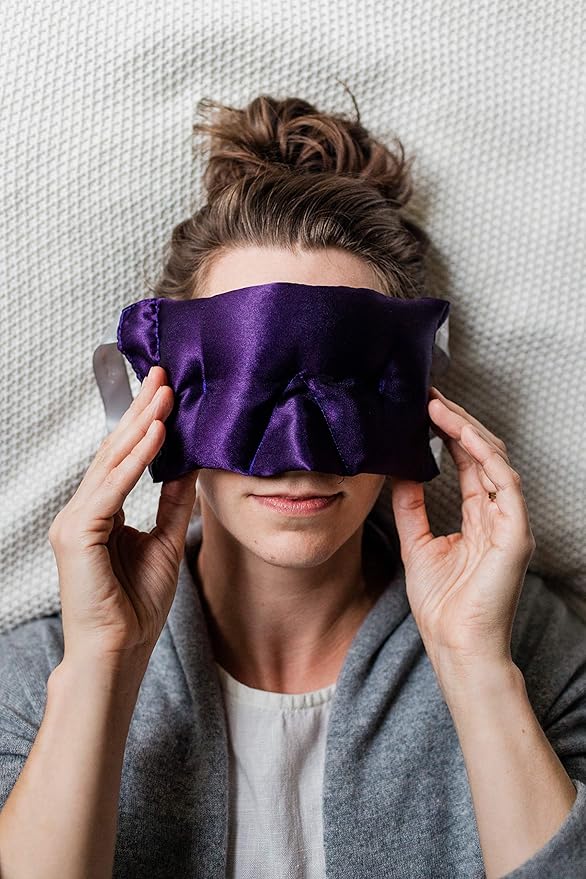 Victoria's Lavender Luxury Aromatherapy Eye Mask Pillow, Body Mist 4 oz, Pillow & Linen Spray 2.5 oz with Lavender Essential Oil, Made in The USA Gift Set Ideal for Lavender Lovers - (Set of 3)