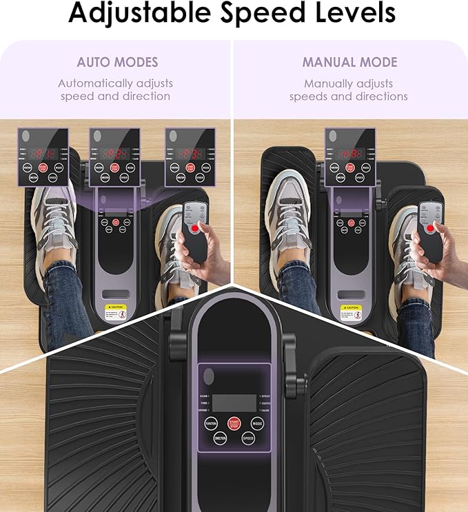 Under Desk Elliptical Machine for Senior Mini Elliptical Leg Exerciser with Remote Quiet Portable Electric Seated Foot Pedal Exerciser for Home Office