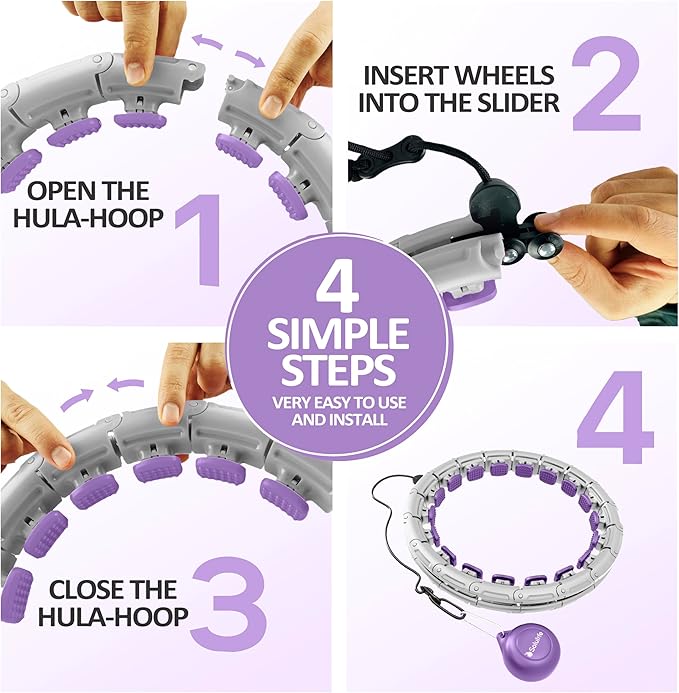 Experience Fitness Excellence with Our Infinity Hoop Plus Size – Weighted Hula Hoop for Weight Loss – Hula Hoop Exercise Ring with ABS and Quality Wheels – for All the Sizes and Levels
