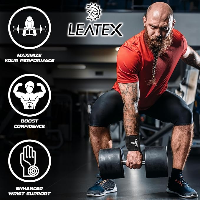 Weight Lifting Wrist Wraps 18" Wrist Support with Heavy Duty Thumb Loop - Best Gym Wrist Wraps for Powerlifting Competition, Strength Training, Bodybuilding - for Men & Women
