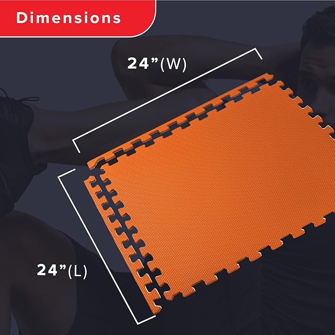 We Sell Mats 3/8" Thick Multipurpose EVA Foam Exercise Floor Mat, Interlocking Tiles, Anti-Fatigue for Home or Gym