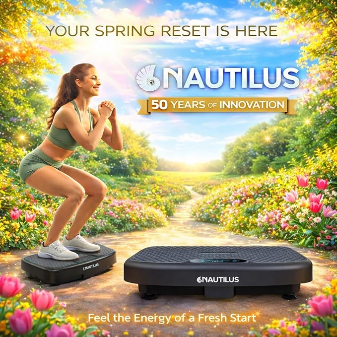 Nautilus Vibratone Pro Vibration Plate Exercise Machine for Lymphatic Drainage, Muscle Activation, Full Body Workout, Circulation, Fat Loss, Strength Training, Toning, Recovery