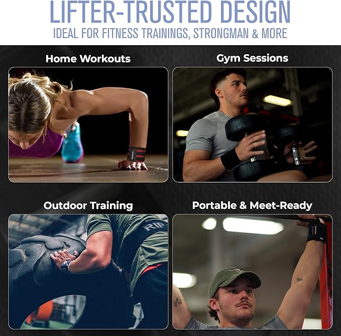 Rip Toned Wrist Wraps for Weightlifting – USPA & USAPL Approved 18" Wrist Straps for Powerlifting – Adjustable, Durable Gym Wraps with Thumb Loop – Quality Support for Men & Women