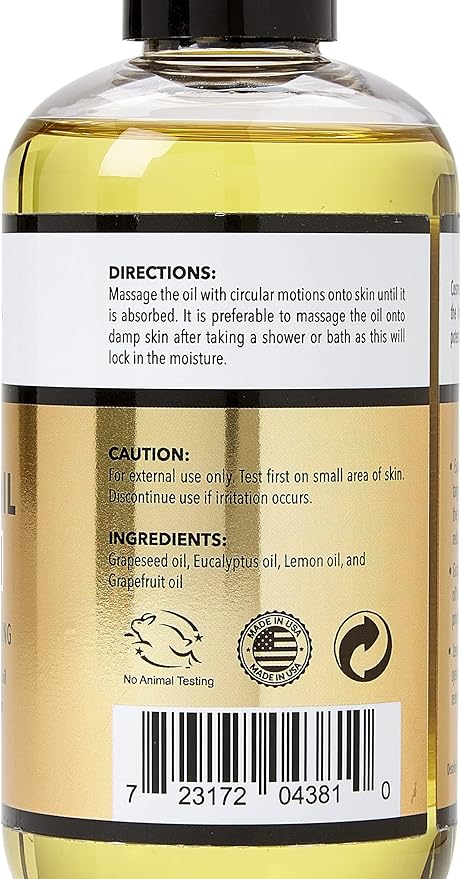 Cellulite Massage Oil with Massager Mitt - 100% Natural Cellulite Oil, Highly Absorbable and Deeply Penetrates Skin- Firms, Tones, Tightens & Moisturizes Skin By Cosmetasa (8.8 oz)