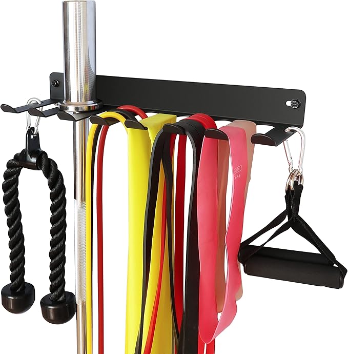 Multi-Purpose Gym Storage Rack Resistance Bands Hook Home Gym Accessories Storage Fitness Bands Rack Heavy Duty Rack for Resistance Bands, Straps, Jump Ropes, Foam Rollers, Chains