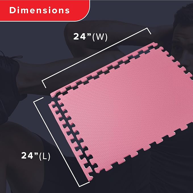 We Sell Mats 3/8" Thick Multipurpose EVA Foam Exercise Floor Mat, Interlocking Tiles, Anti-Fatigue for Home or Gym