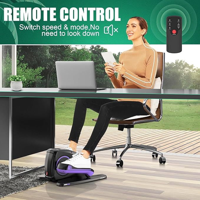 Ancheer Under Desk Elliptical,Ellipse Leg Exerciser for Seniors Fully Assembled, Electric Seated Pedal Elliptical Exerciser with Remote &12 Resistance Adjustable Speed