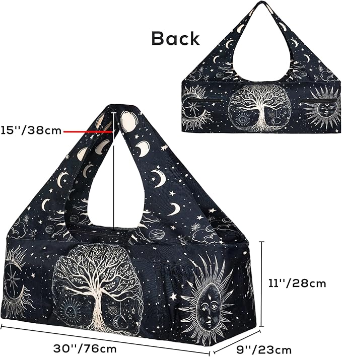 Yoga Mat Bag - Large Yoga Bag with Yoga Mat Strap, Zipper and Pockets - Yoga Bags and Carriers Fits All Your Stuff - Personalized Yoga Mat Bags for Women Fits Most Size Mats