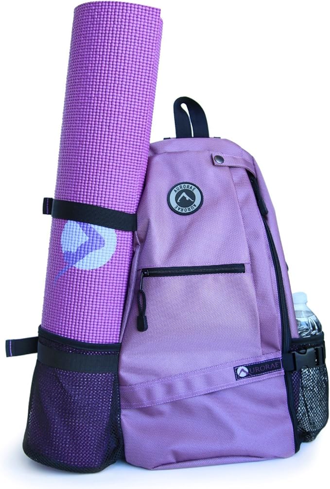 AURORAE Yoga Mat/Gym/Picklleball Cross-body Travel Sling Back Pack. Mat sold separately.