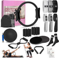 Pilates Essentials Kit for Home Women, Pilates Equipment for Workouts, 6 Fabric Resistance Bands, 12 Inch Magic Circle Yoga Ring, Mini Exercise Ball, Great Exercise Accessories