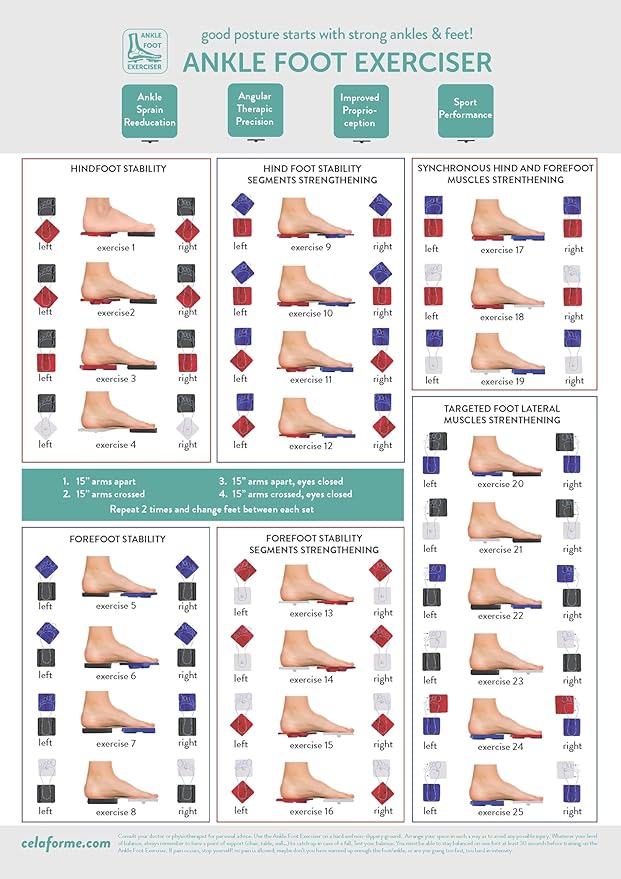 Ankle Foot Exerciser® Ankle Strengthener for ankle sprain relief, Foot Strengthener for plantar fasciitis; Ankle mobility, Posture corrector, Proprioception