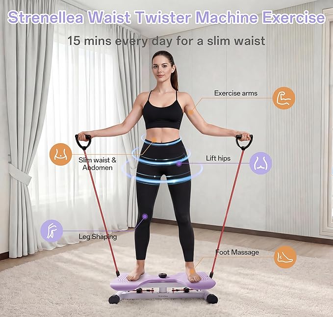 Waist Twister Machine Exercise Fitness Tool, Ab Twist Board with 300Lbs Capacity & 20dB Ultra-Quiet, Home Gym Workout Equipment for Women Belly Fat