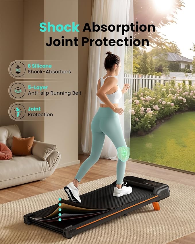 Walking Pad, Under Desk Treadmill with Incline for Home Office 2.5HP Portable Walking Treadmill with 265 Lbs Weight Capacity Walking Machine, Remote Control, LED Display