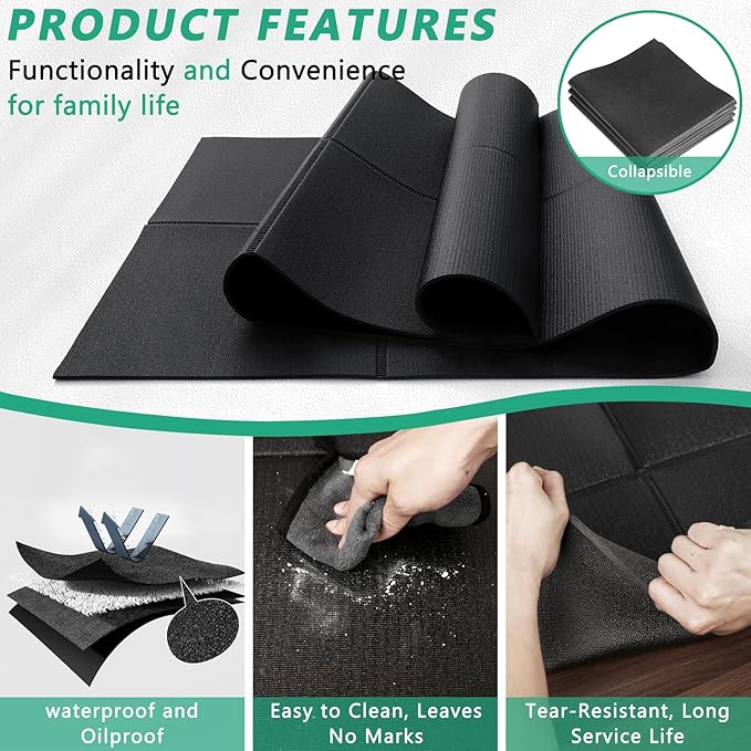 Foldable Treadmill Mat for Carpet Floors - 68"x24" 1/4" Thick Exercise Equipment Mat, Noise Reducing Floor Protector with Shock Absorption for Home Gym & Indoor Workouts