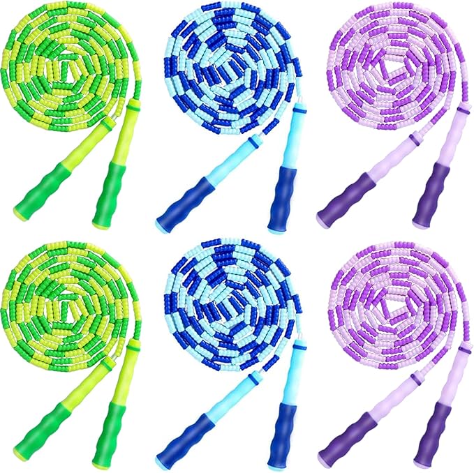 Jump Rope for Kids Girls and Boys, Soft Beaded Jump Ropes, Adjustable Skipping Rope, Tangle-Free Segmented Rope for Kid and Women Men Adults Exercise, Keeping Fit, Training - 9.2Ft