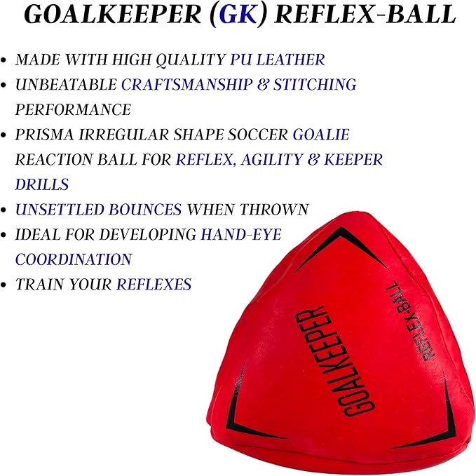 Goalkeeper Reflex Training Ball – Prisma Irregular Shape Soccer Goalie Reaction Ball for Reflex, Agility, Hand-Eye Coordination & Keeper Drills – Durable Bounce Trainer