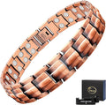 JEROOT Men's 99.99% Pure Copper Magnetic Bracelet, 3500 Gauss Magnets Adjustable with Sizing Tool