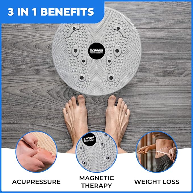 Daiwa Felicity Figure Trimmer Ab Twister Board - Waist Twister Machine for Core & Abs Exercise - Waist Twisting Fitness Tool, Dizzy Disc Twist Board for Slimming Workout with Magnets Reflexology